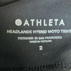 Athleta Black Headlands Hybrid Moto Tights